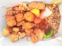 Egg Fried Rice with Sweet Sour Chicken HK Style